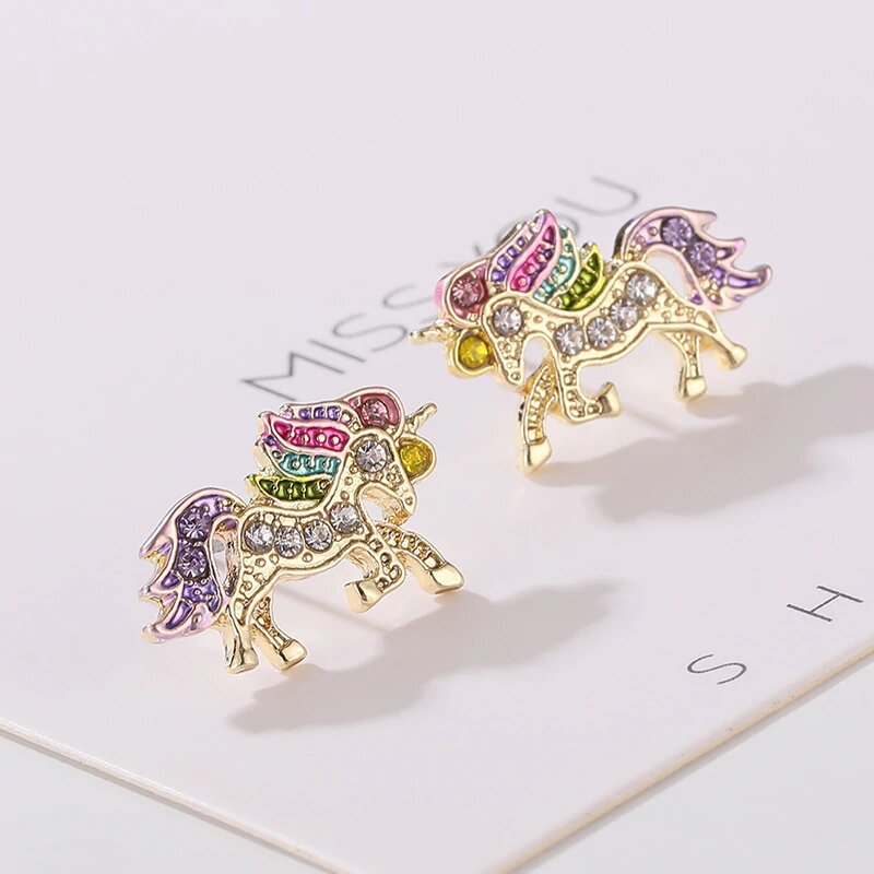 boucles d oreilles licorne en or pour les filles