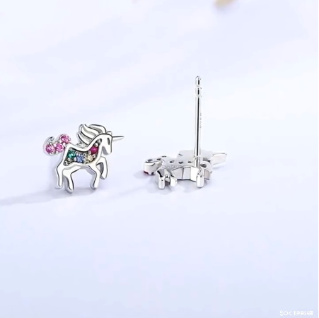 Boucles d'Oreilles Licorne Pierres Féeriques