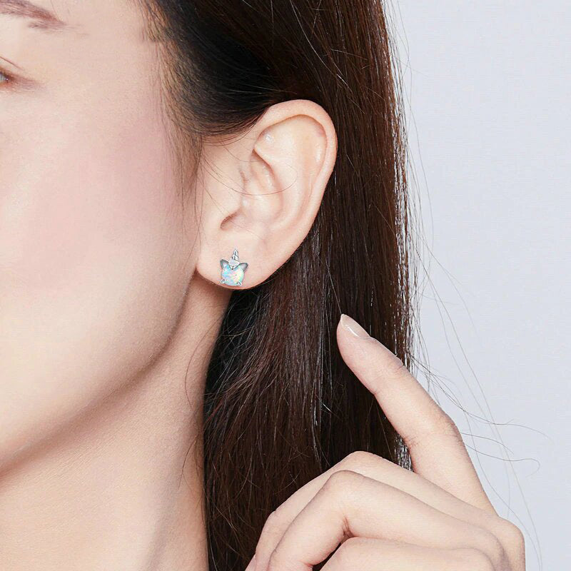 boucle d oreille fille motif licorne