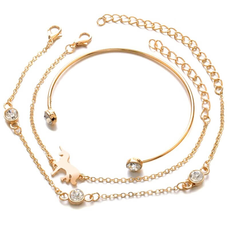 Bracelet licorne or - monde-licorne