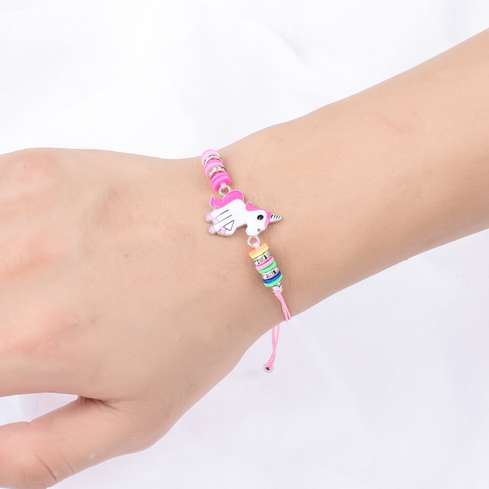 bracelet rose licorne pour fille