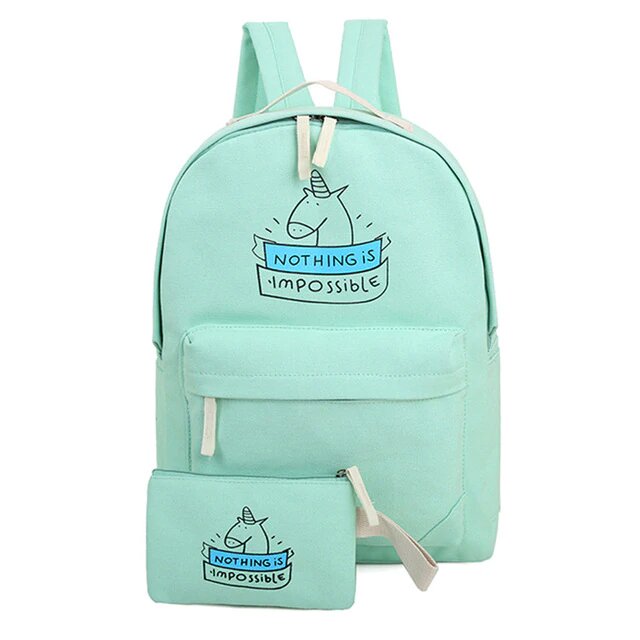 Cartable Licorne Vert Pastel - monde-licorne