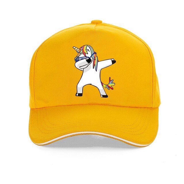 casquette jaune licorne