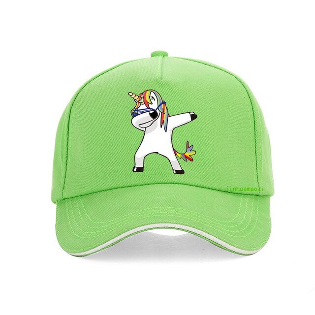 casquette verte licorne