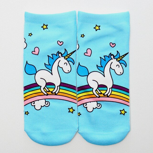 chaussette arc en ciel licorne