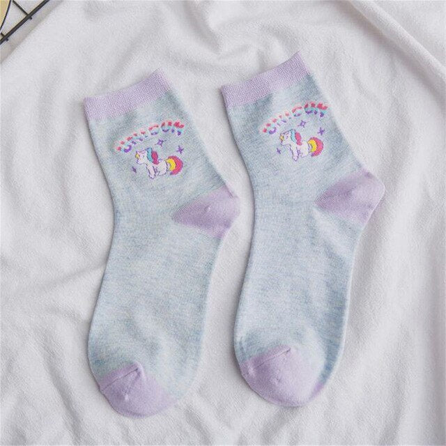 chaussette grise licorne