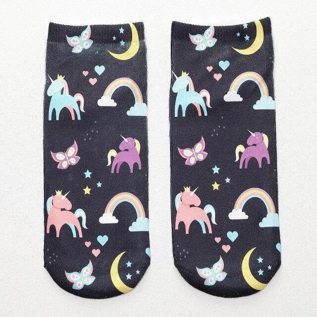 chaussette licorne noir nuit