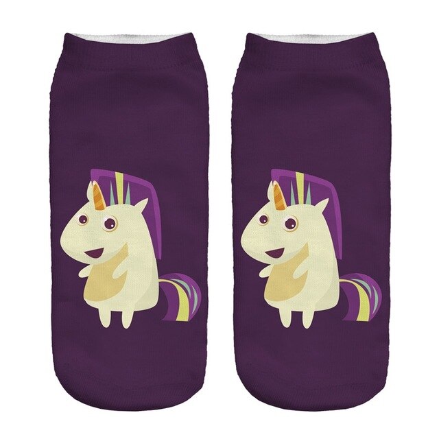 Chaussette Licorne Cartoon