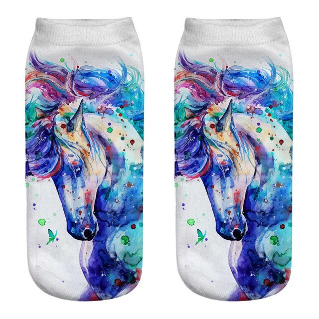 chaussette licorne style peinture