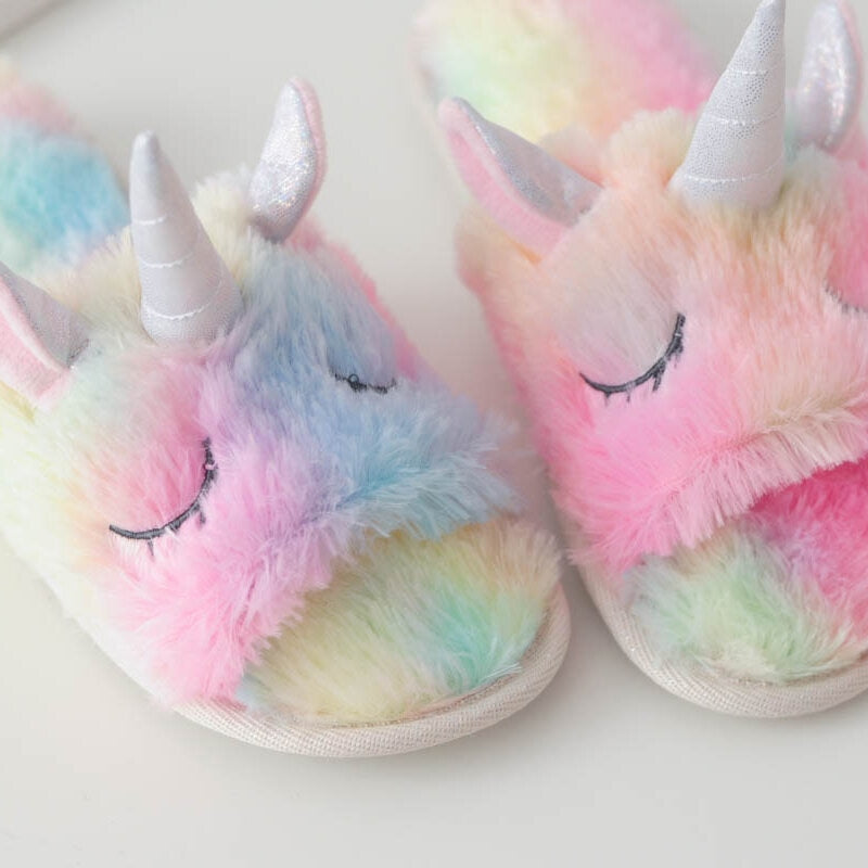 chausson style licorne couleur arc en ciel