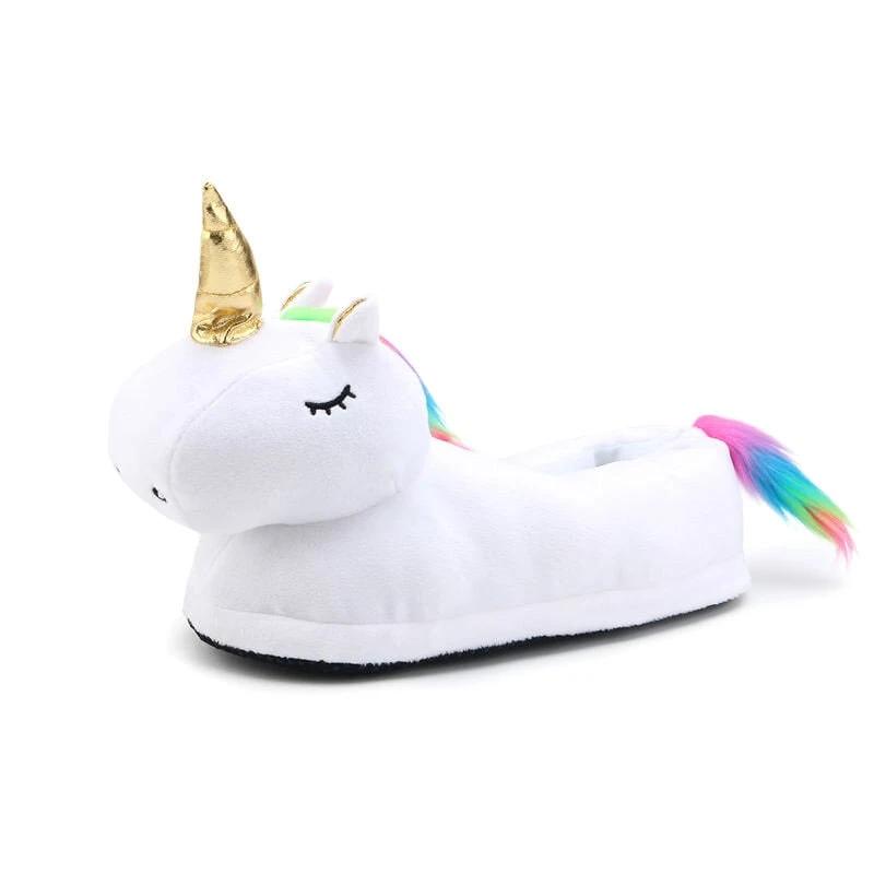 chausson licorne blanc femme