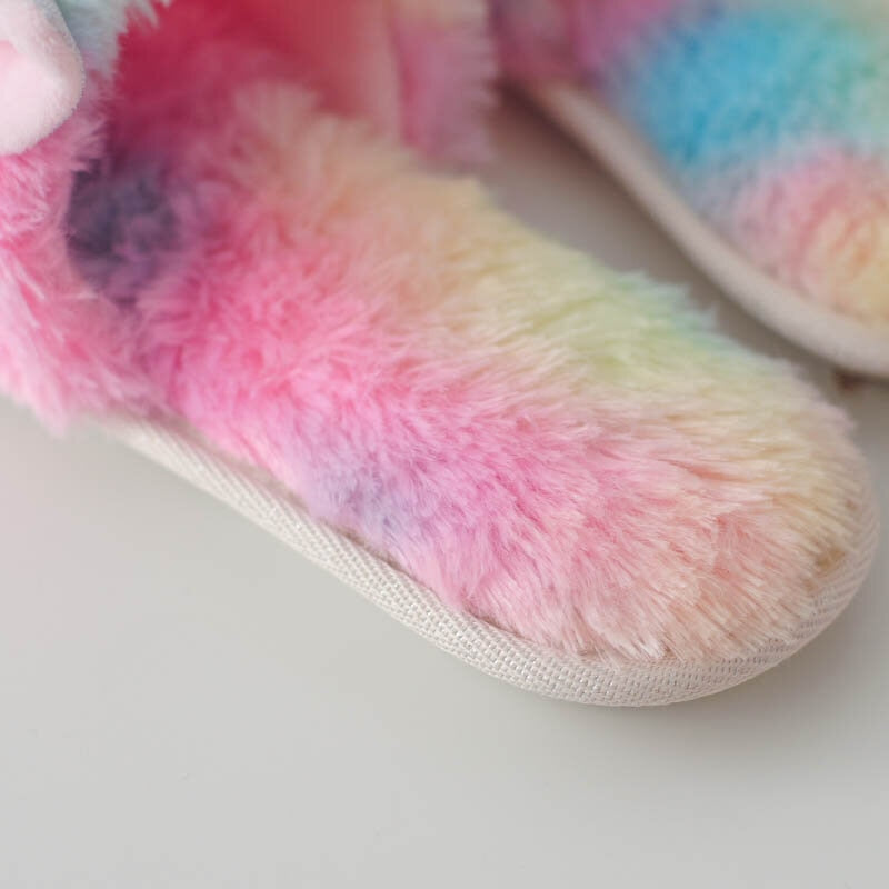 Chaussons Licorne Arc en Ciel