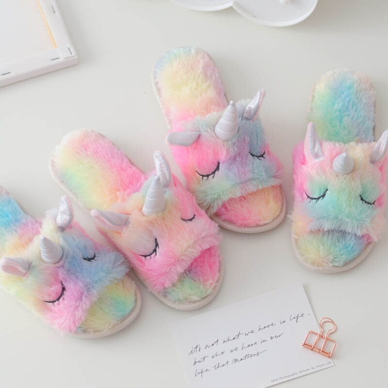 chausson arc en ciel style licorne