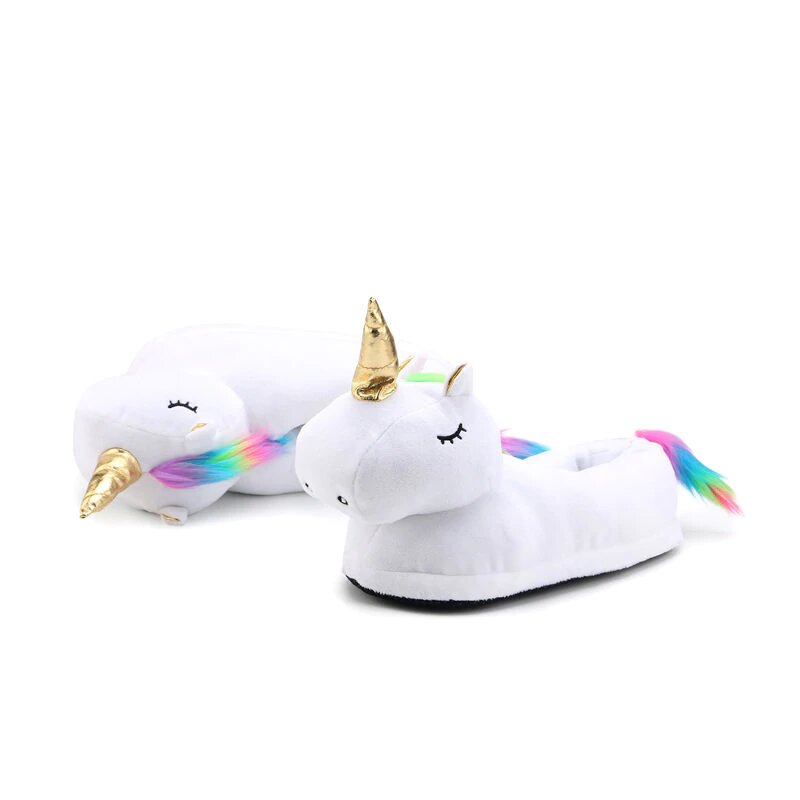 chaussons licorne blanc pour l hiver