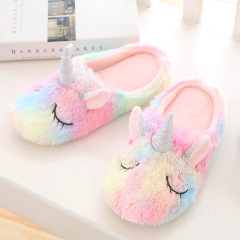 chausson multicolore style licorne