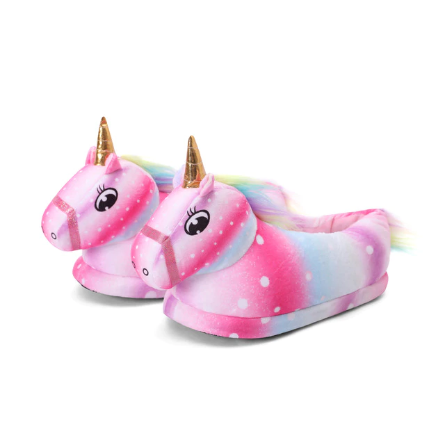 chaussons licorne en couleur