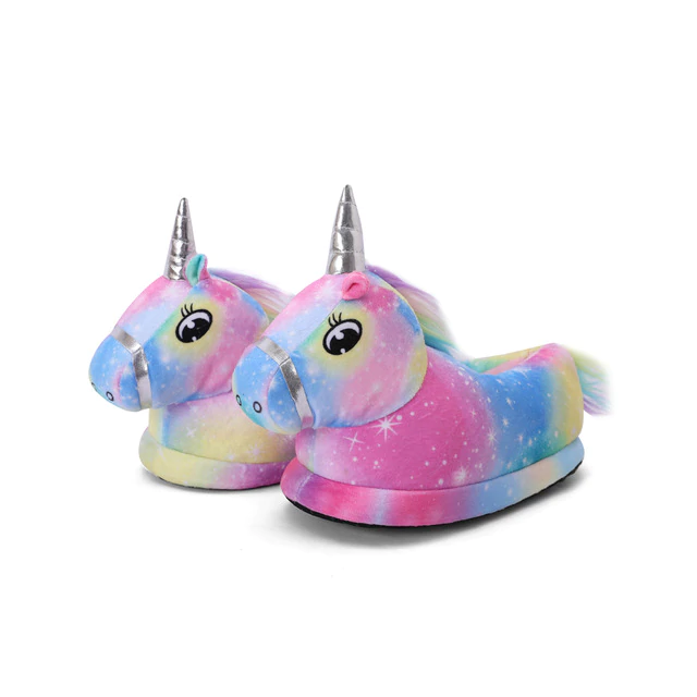 chaussons de licorne motif espace et etoile