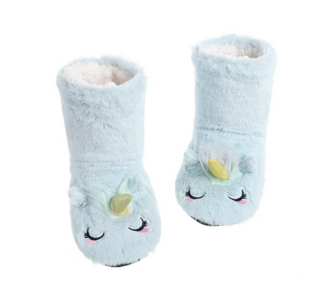chaussons forme botte tete licorne