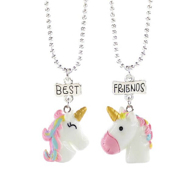 Collier d'amitié pour 2 licornes - monde-licorne