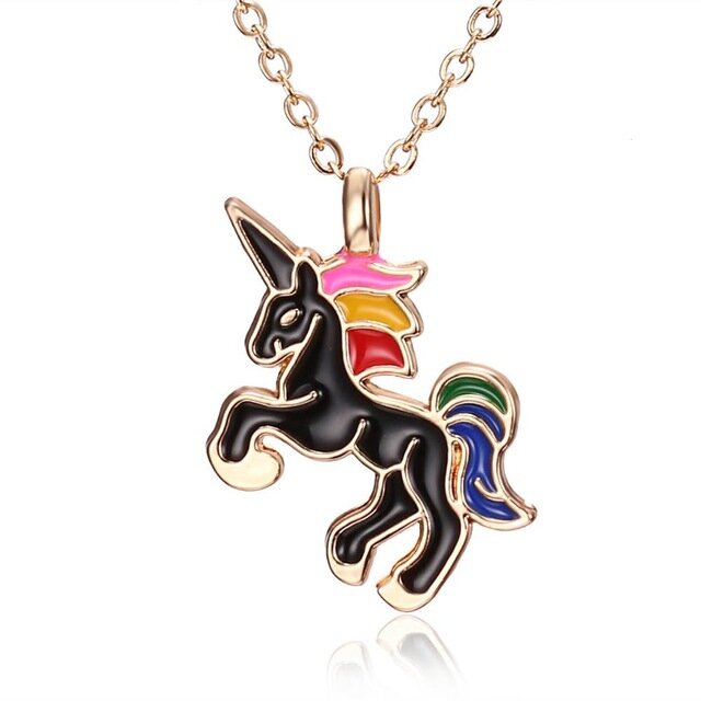 Collier Licorne Noir - monde-licorne