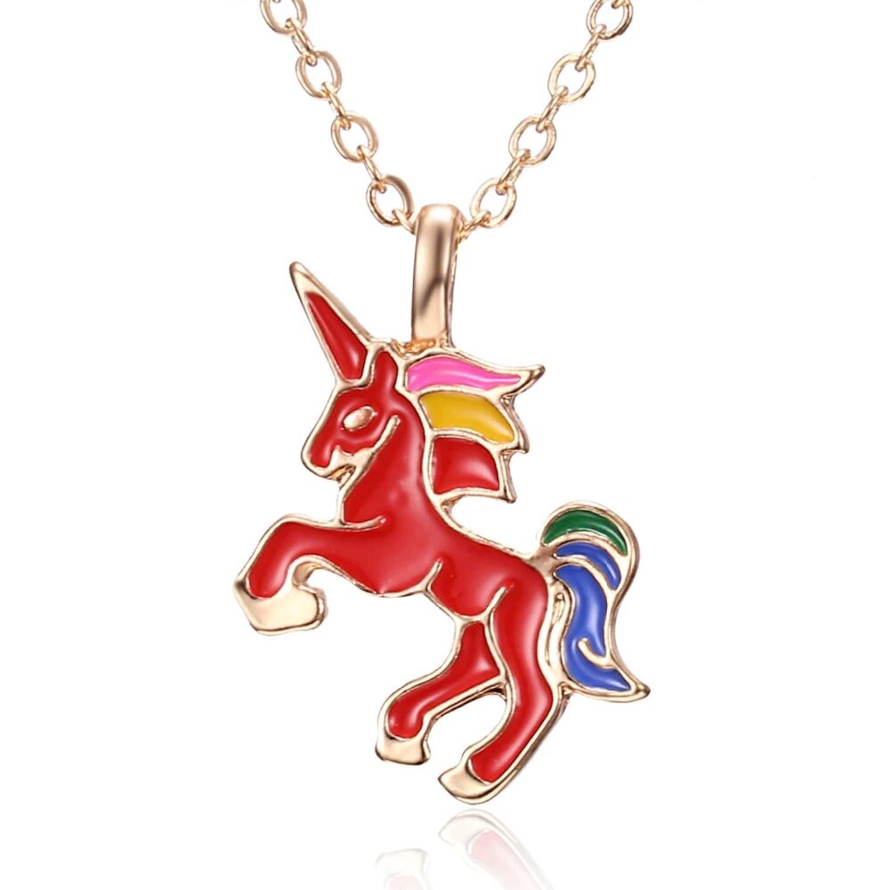 Collier Licorne Rouge - monde-licorne