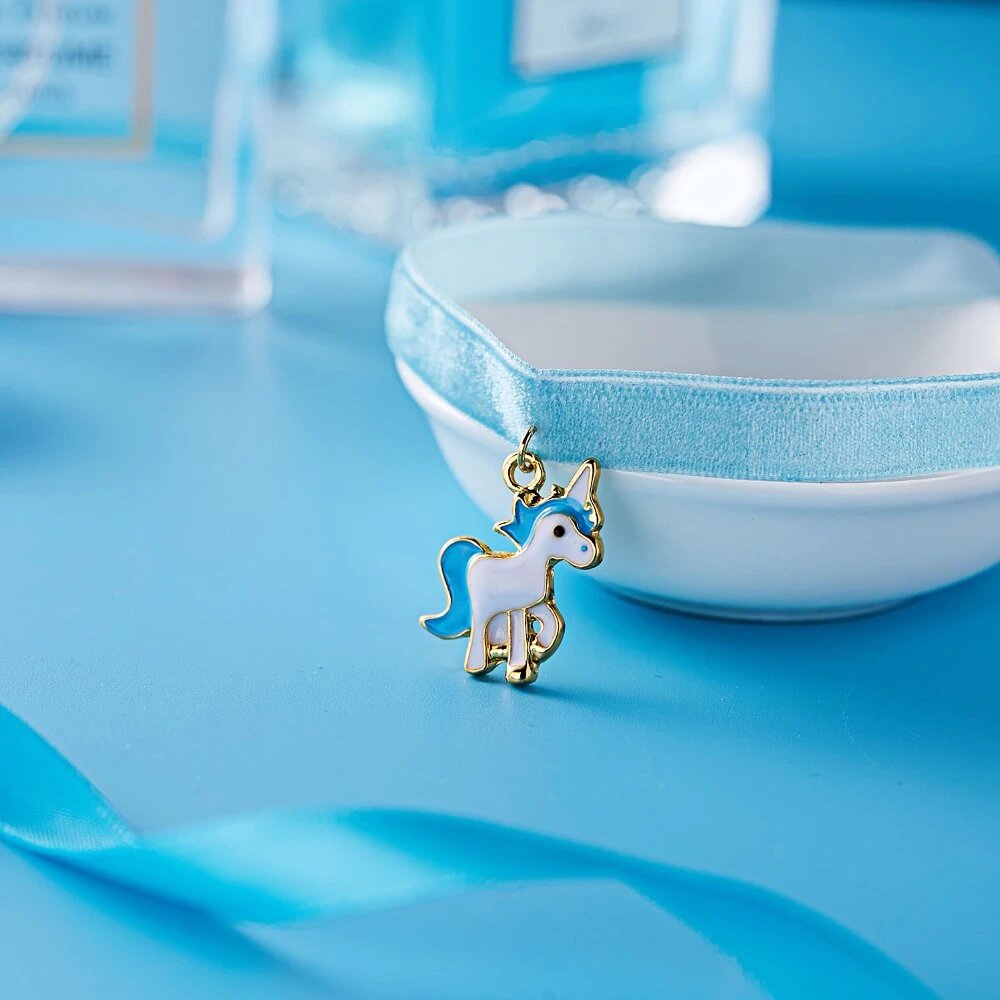 Collier Ras de Cou Licorne Bleu - monde-licorne