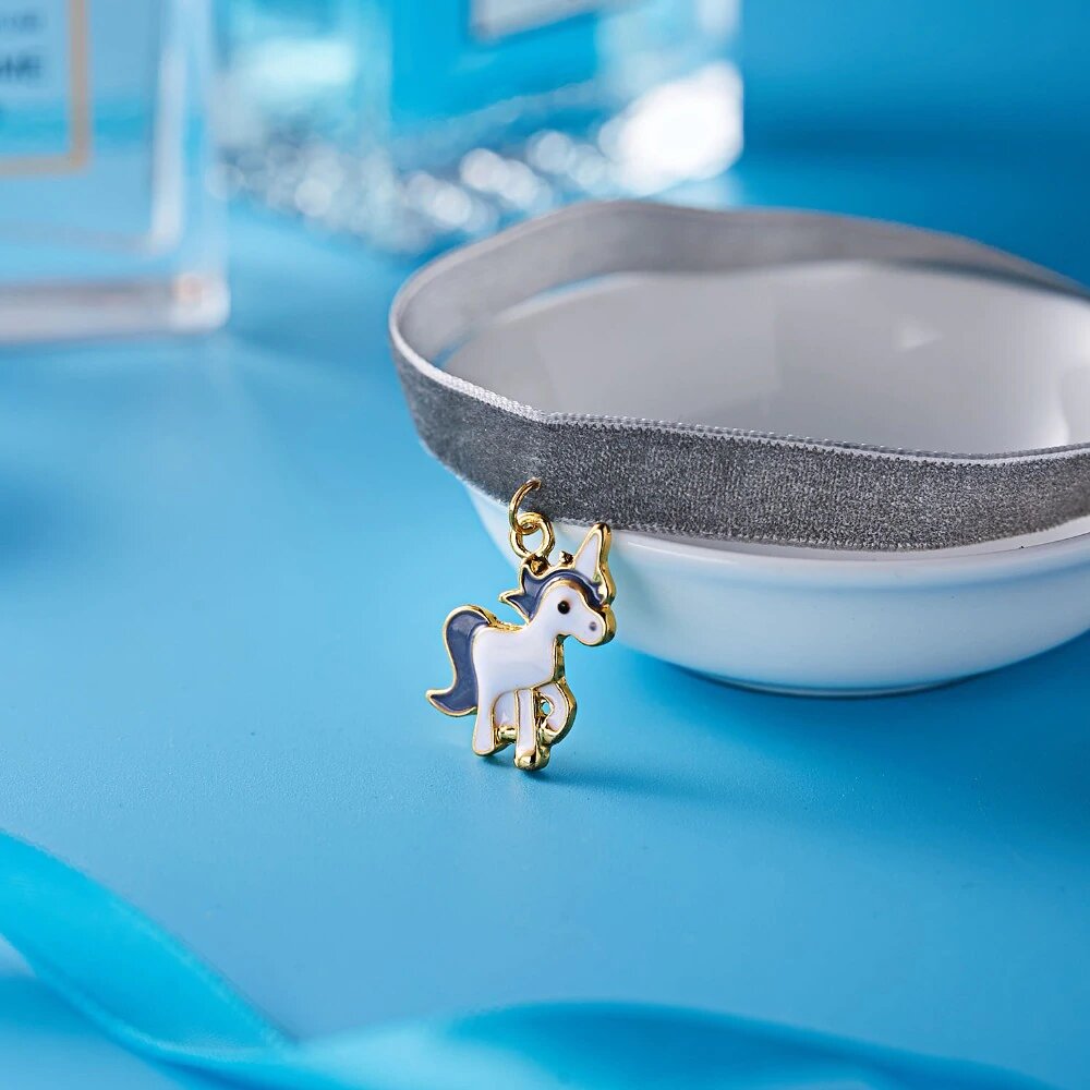 Collier Ras de Cou Licorne Gris - monde-licorne