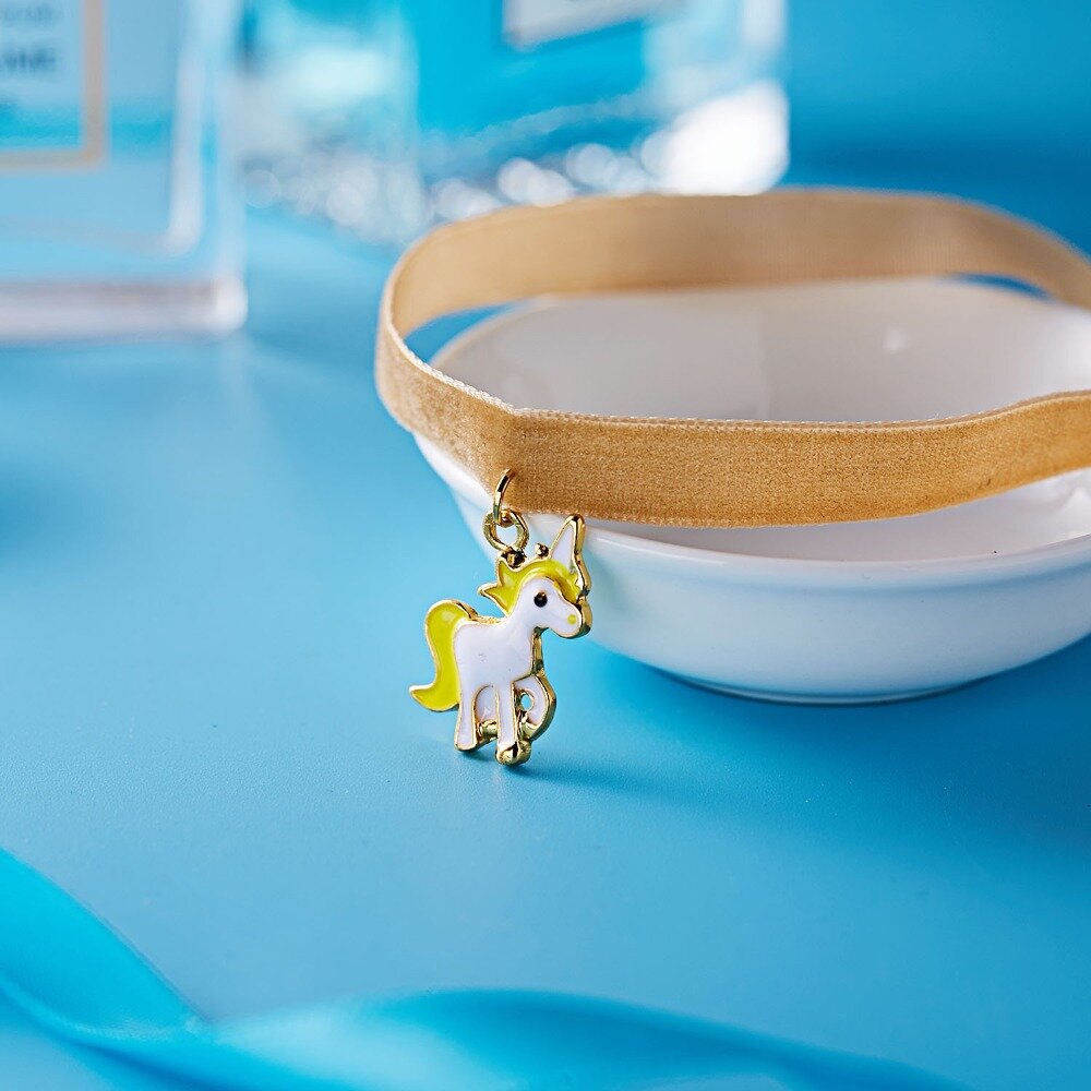 Collier Ras de Cou Licorne Jaune - monde-licorne