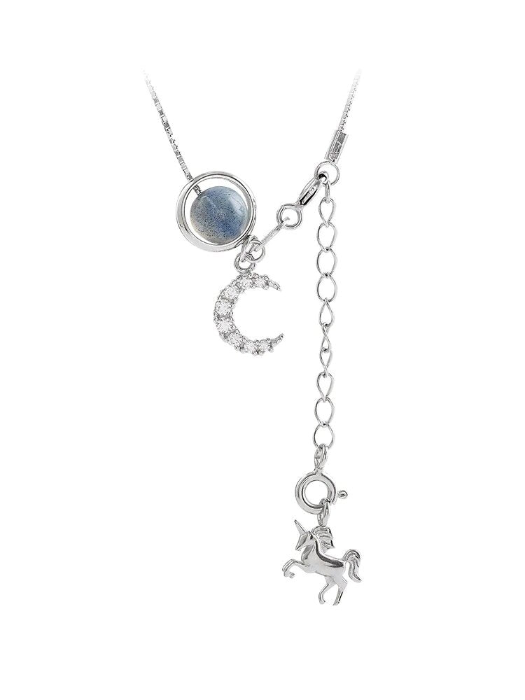 collier argent licorne celeste