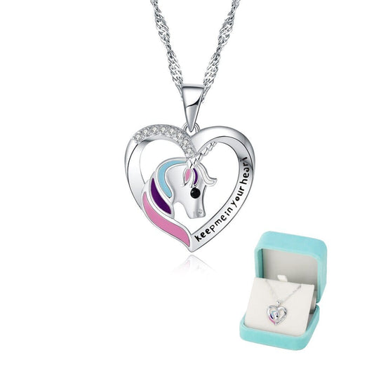 collier licorne avec pendentif style fillette