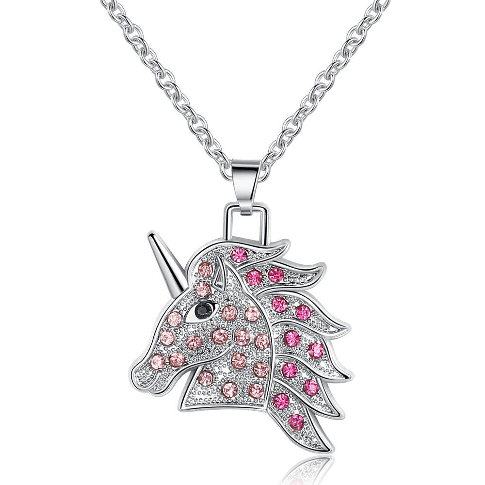 Collier Licorne Pierre Rose