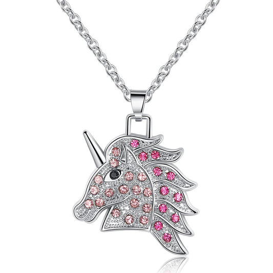 Collier Licorne Pierre Rose