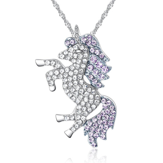 collier licorne pierre zircon violette