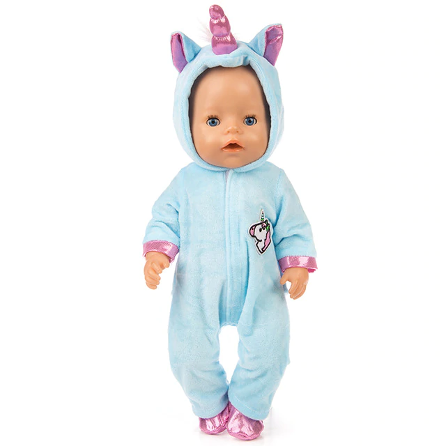 combinaison bebe bleu motif licorne