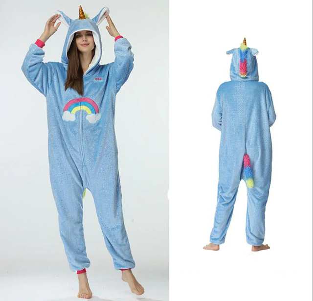 kigurumi combinaison bleu licorne pour femme