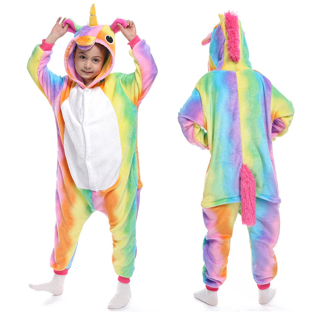 kigurumi fille licorne arc en ciel