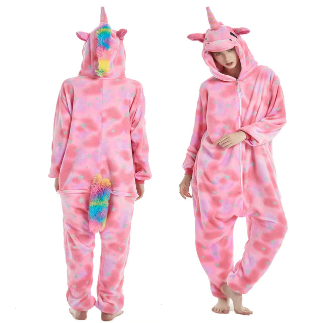 combinaison licorne rose polaire pour femme