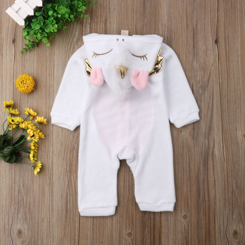 Combinaison Licorne Blanche Bébé
