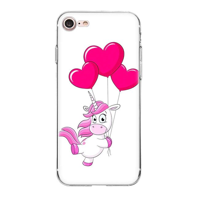 coque iphone licorne avec des coeurs