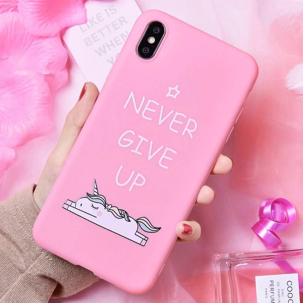 Coque Licorne Iphone<br>"Never Give Up" - monde-licorne