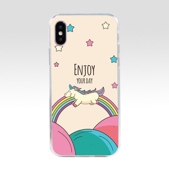 coque iphone licorne heureuse enjoy your day