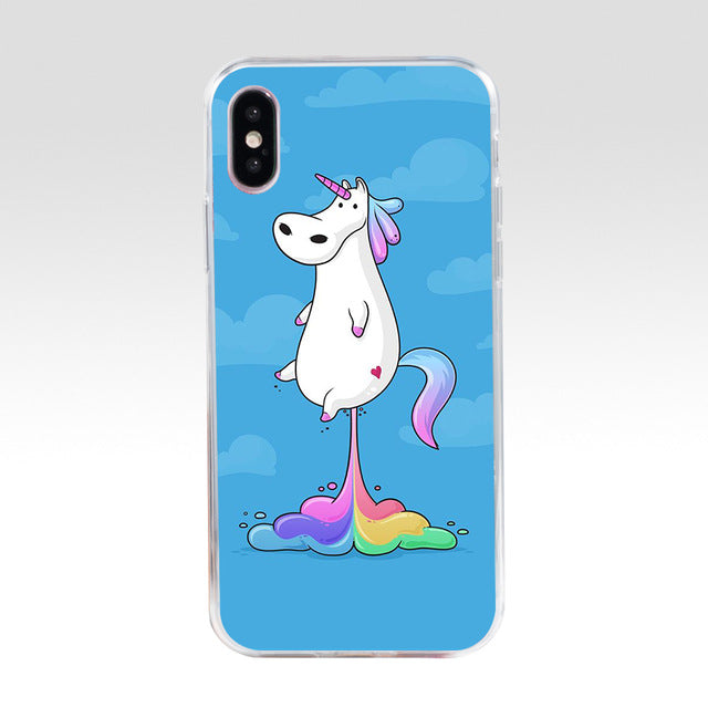 Coque iPhone Licorne Pet Arc en Ciel