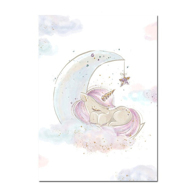 Toile Licorne Endormie