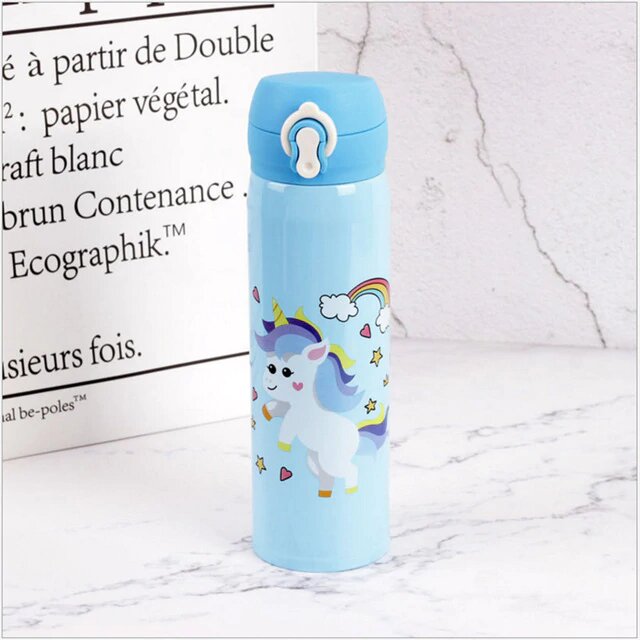 gourde licorne bleu en inox