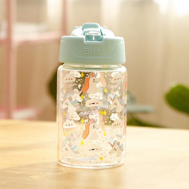 gourde licorne transparente pour enfant