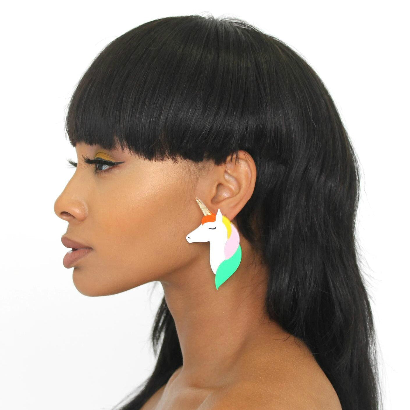 boucles d orielles licorne blanche grande taille