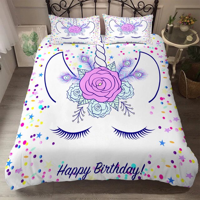 housse de couette jolie licorne 140x200