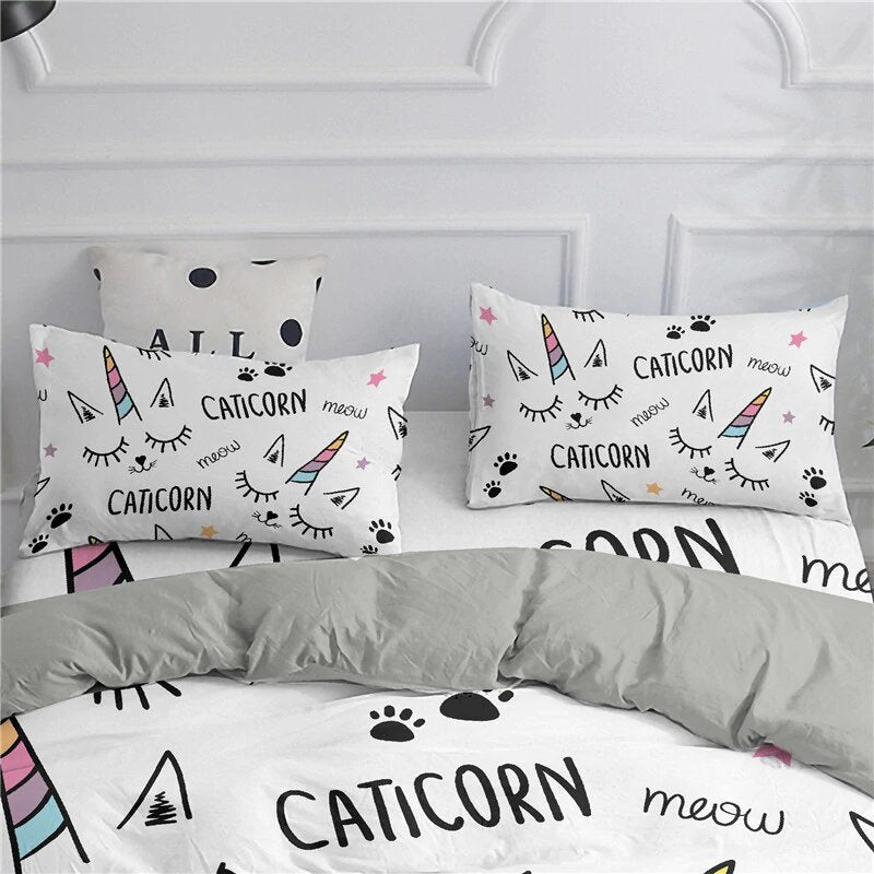 Housse de Couette Chat Licorne