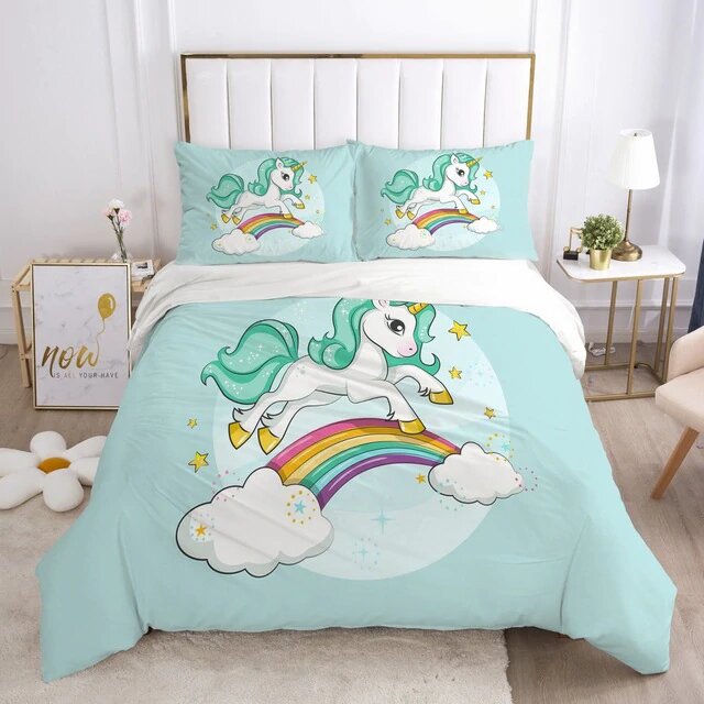 housse de couette licorne 200x200 pour garcon