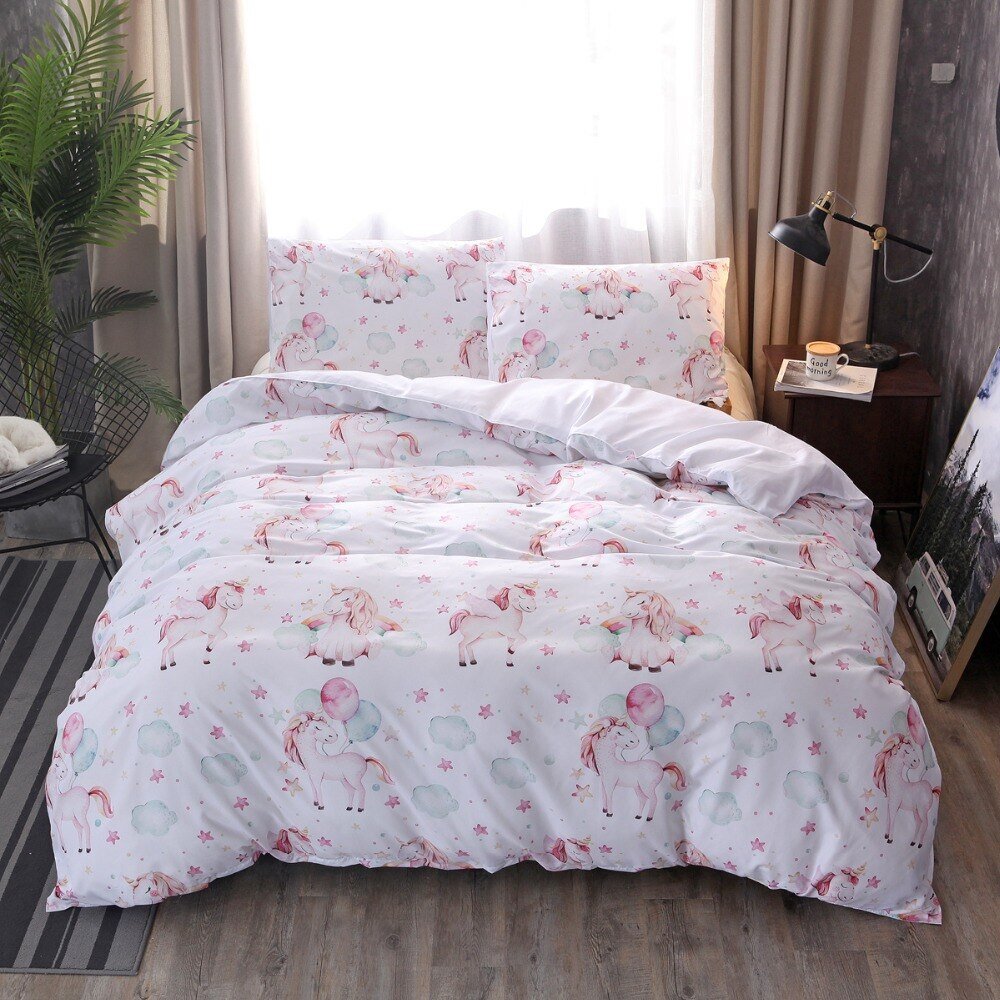 housse de couette femme motif licorne taille 140x200
